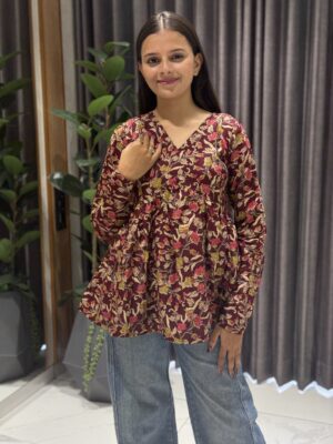 alia cut floral print full sleeves