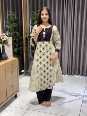 black and white patterned mul cotton
