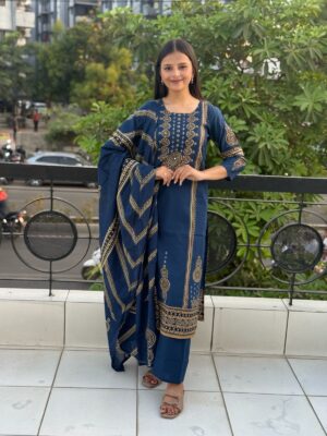 nevy blue printed